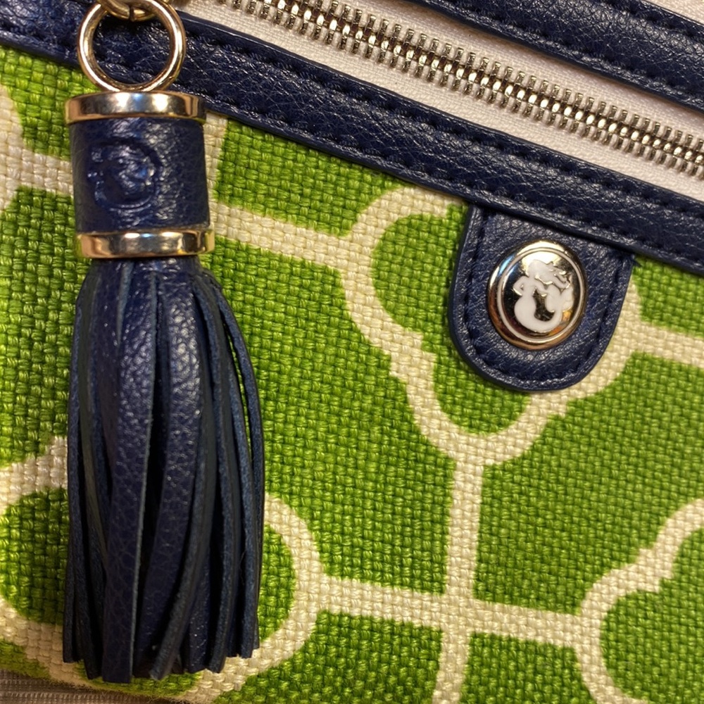 Spartina almost NEW leather/linen wristlet w/removable leash - Picture 10 of 16